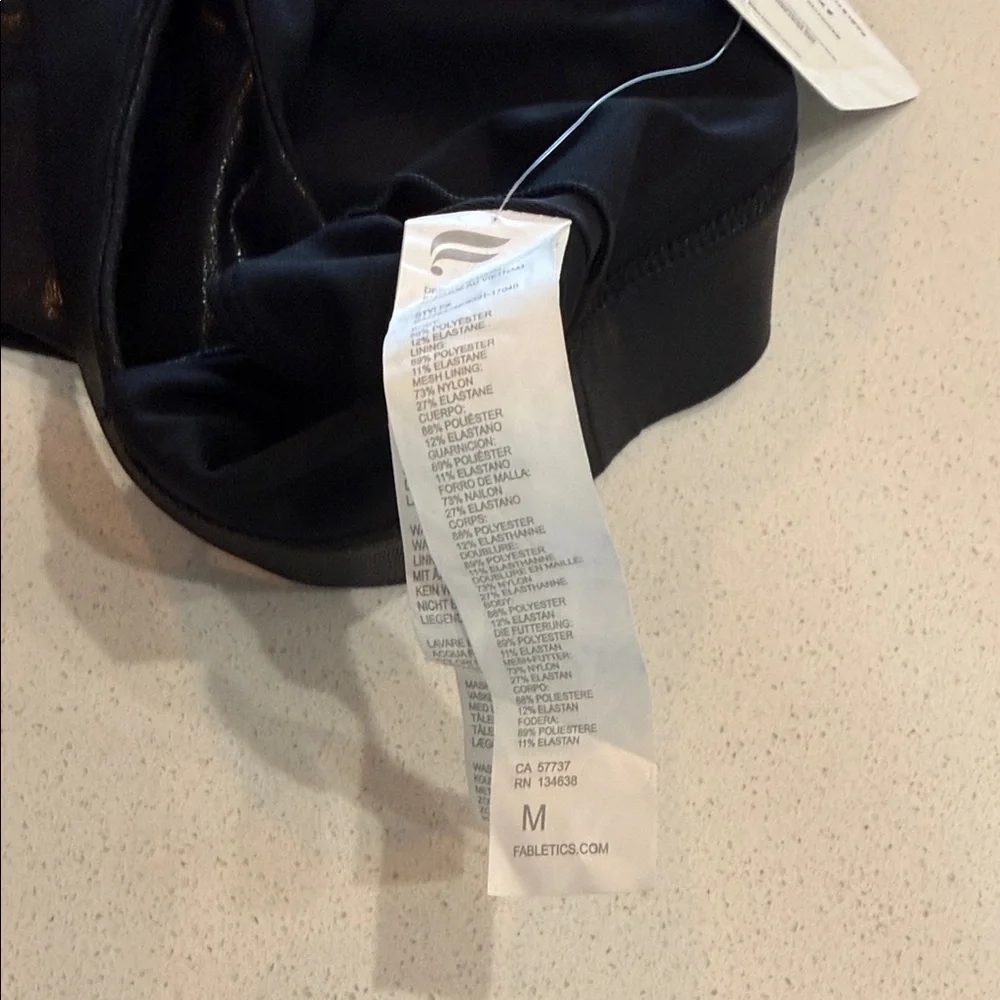 NWT Fabletics Black Women's Sports Bra Size Medium - Picture 6 of 11
